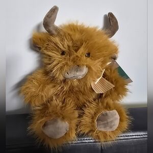 NWT Plush Highland Cow Stuffed Animal – Brown Furry Cuddle Toy